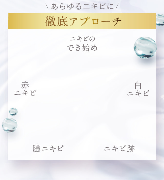 あらゆるニキビに徹底アプローチ