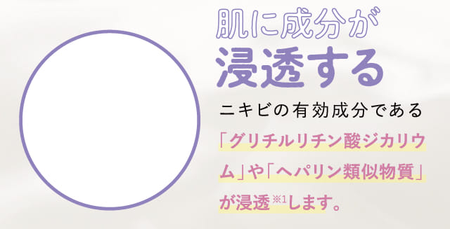 肌に成分が浸透する